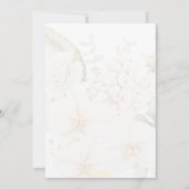 Wit Beige Esthetische Floral Chic Elegant Bruiloft Kaart (Achterkant)
