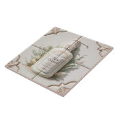 Wit Beige Gezichtsreiniger Fles Grappige Badkamer Tegeltje (Zijkant)