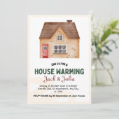 Wit Beige Housewarming Party Uitnodiging (Staand voorkant)