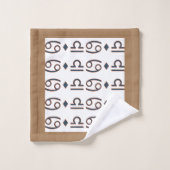 Wit Beige Willekeurige Symbolen Badhanddoek Set Bad Handdoek (Wasdoekje)