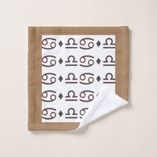 Wit Beige Willekeurige Symbolen Badhanddoek Set Bad Handdoek (Wasdoekje)