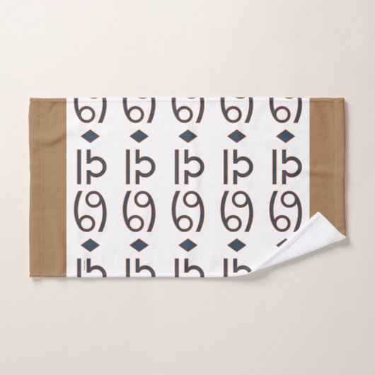 Wit Beige Willekeurige Symbolen Badhanddoek Set Bad Handdoek (Handdoek)