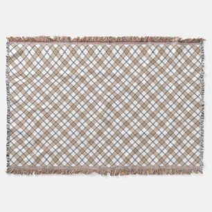 Wit beige zwart diagonaal licht geruit patroon deken