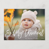 wit belettering Thanksgiving foto Briefkaart (Voorkant)