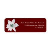 Wit-bericht met kerstretour in witte letters etiket (Voorkant)