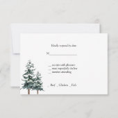 Wit Berken Bos Dennenbomen Winter Bruiloft Kaart (Achterkant)