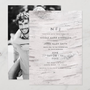 Wit Berken Hout Rustieke Schuur Moderne Foto Trouw Kaart