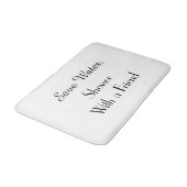 Wit Bespaar Water Grappig Pluche Badmat (Gekanteld)