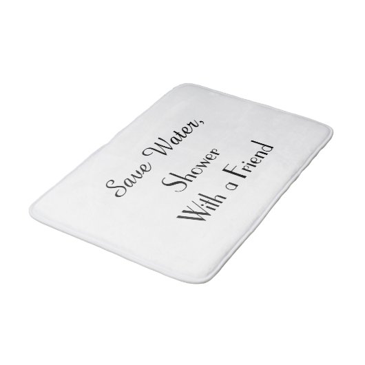 Wit Bespaar Water Grappig Pluche Badmat (Gekanteld)
