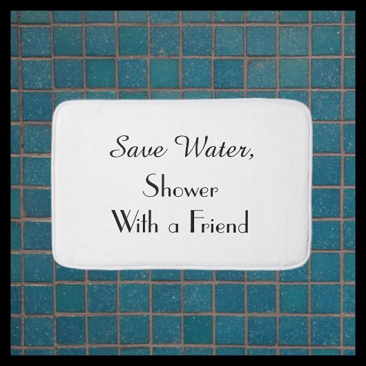 Wit Bespaar Water Grappig Pluche Badmat