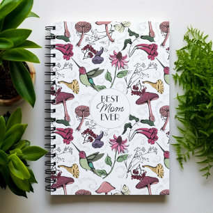 Wit Beste Moeder Ooit Afbeelding Kolibrie Bloemen Notitieboek