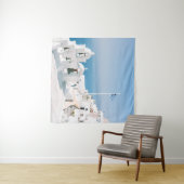 Wit betongebouw nabij waterlichaam in de wandkleed (In Situ (horizontaal))