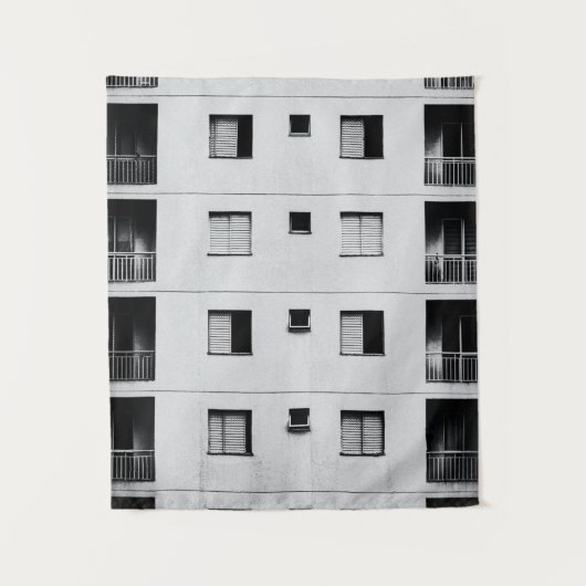 Wit betongebouw wandkleed (Voorkant)