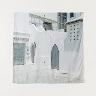 Wit betonnen huis wandkleed