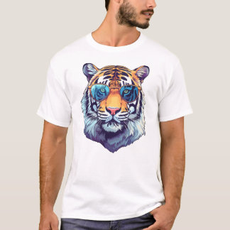Wit bewerkbaar Man T-shirt met TIGER 🐯