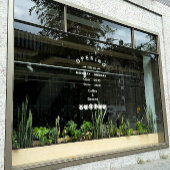 Wit bewerkbaar venstersticker voor openingsuren vo raamsticker