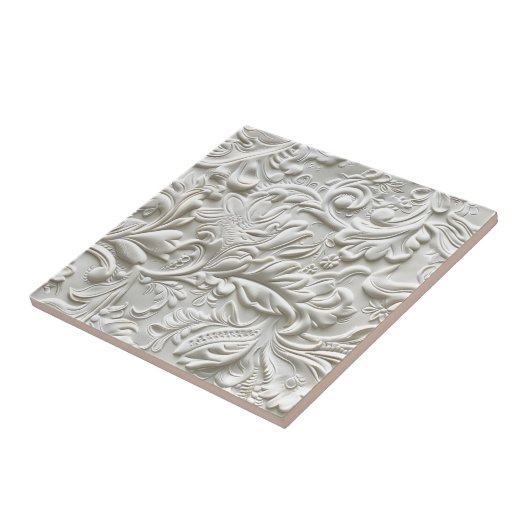  wit bewerkt leder tegeltje (Zijkant)