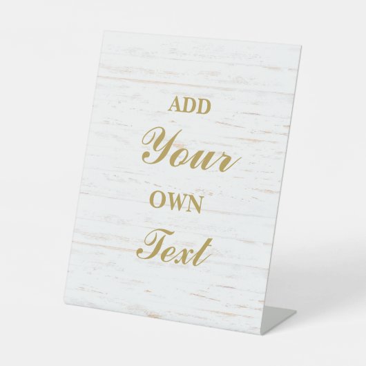 Wit bijthout reclamebord met voetstuk (Voorkant)