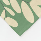 Wit blad groen patroon fleece deken (Hoek)