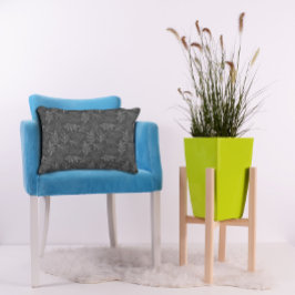 Wit blad patroon donkergrijs accentkussen accent kussen