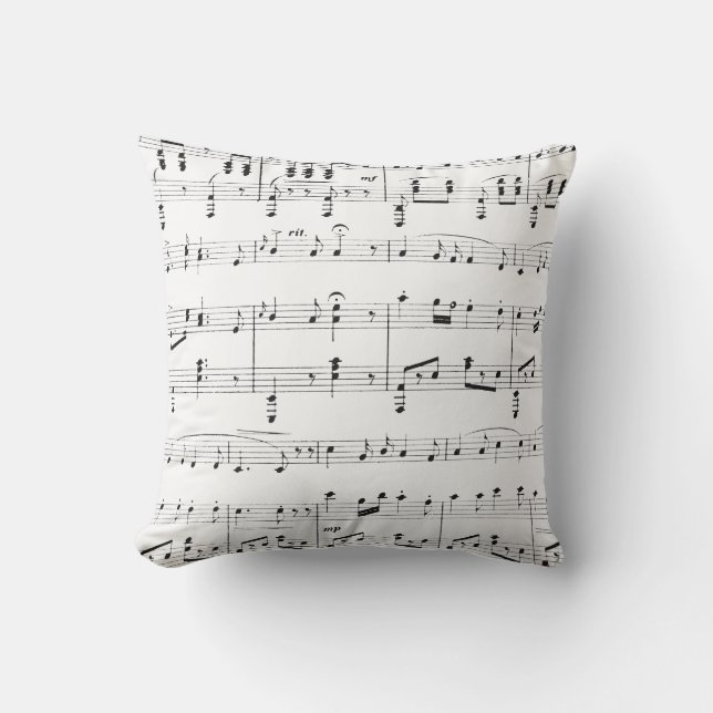 Wit Bladmuziek Buitenkussen (Voorkant)