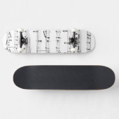 Wit Bladmuziek Persoonlijk Skateboard (Horizontaal)