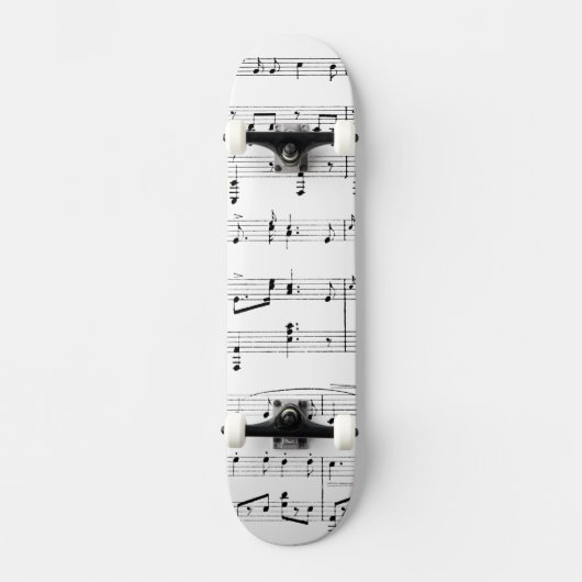 Wit Bladmuziek Persoonlijk Skateboard (Voorkant)
