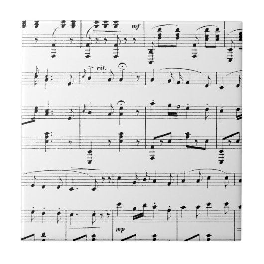 Wit Bladmuziek Tegeltje (Voorkant)
