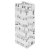 Wit Bladmuziek Wijn Cadeautas (Achterkant Gekanteld)