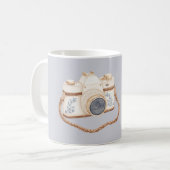 Wit Blau Camera Koffiemok (Voorkant links)