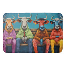 Wit Blau Os Koe Boerderij Aangekleed