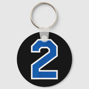 Wit Blau Sportteam Nummer 2 Sleutelhanger