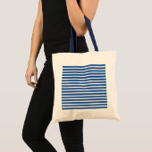 Wit Blau Strepen Strand Tote Bag (Voorkant (product))