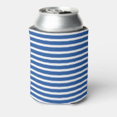 Wit Blau Strepen Zomer Blikjeskoeler (Blikje Achterkant)