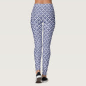 Wit Blauw 2 Laag - Damast #2 DIY BG Ptn NB Leggings (Achterkant)