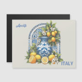 Wit Blauw Amalfi Keramische Citroenen Italië Magne (Voorkant / Achterkant)