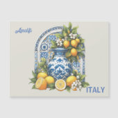 Wit Blauw Amalfi Keramische Citroenen Italië Magne (Voorkant)