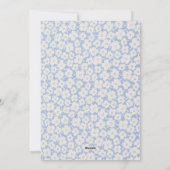 Wit Blauw Bloemen Bruiloft Detail Behuizing Kaart (Achterkant)