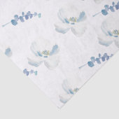 Wit Blauw Bloemen Eucalyptus Tissuepapier (Detail)