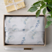 Wit Blauw Bloemen Eucalyptus Tissuepapier (Geschenk)