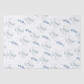 Wit Blauw Bloemen Eucalyptus Tissuepapier (Voorkant)