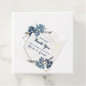 Wit Blauw Bloemen Lijst Dank u bruiloft Bedankjes Labels (In situ)