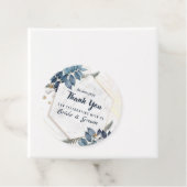 Wit Blauw Bloemen Lijst Dank u bruiloft Bedankjes Labels (In situ)