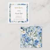 Wit Blauw Bloemen Minimale Vrijgezellenfeest Informatiekaartje (Voorkant / Achterkant)