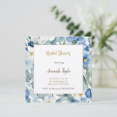 Wit Blauw Bloemen Minimale Vrijgezellenfeest Kaart (Staand voorkant)