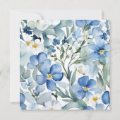 Wit Blauw Bloemen Minimale Vrijgezellenfeest Kaart (Achterkant)
