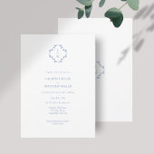 Wit + Blauw Bloemen Monogrammed Bloemen Huwelijk