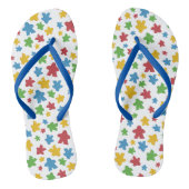 Wit-blauw bordspel teenslippers (Voetbed)