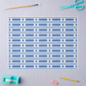 Wit Blauw Bot Inleg Stippen Rand Decoupage Papier (Craft)