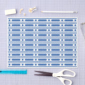 Wit Blauw Bot Inleg Stippen Rand Decoupage Papier (Craft)